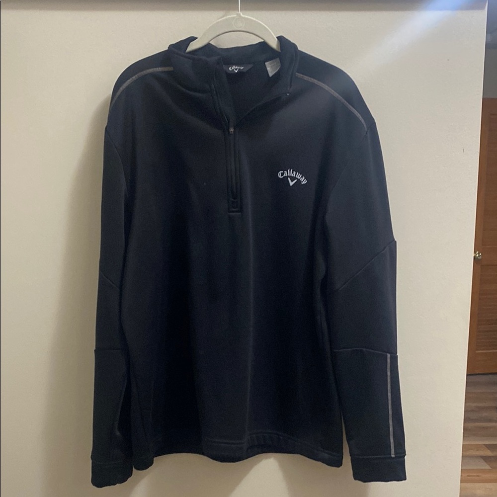 Callaway Black Zip Up Sweater with Logo